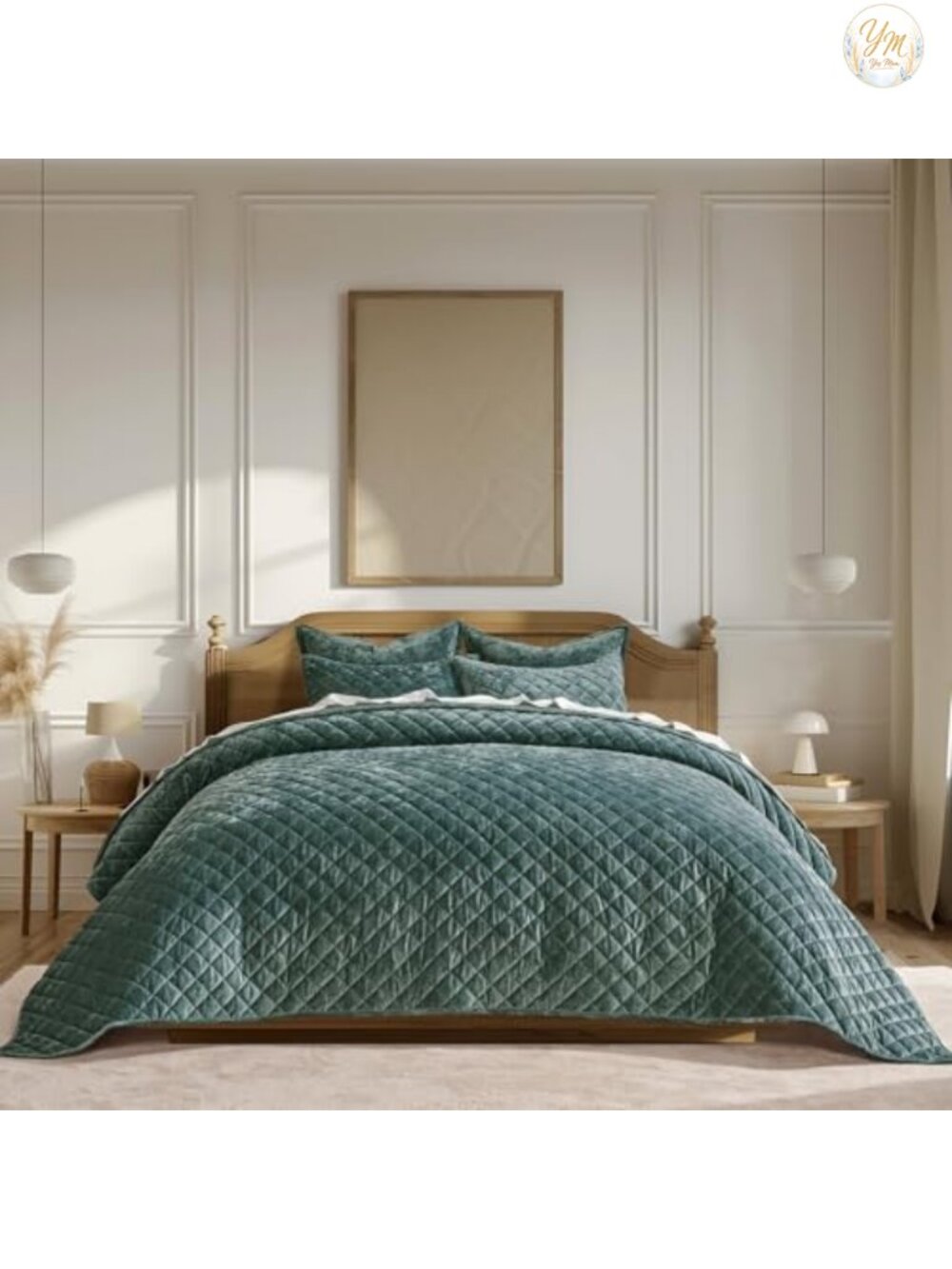 Luxury Velvet Diamond Quilt Set Queen Down Alternative
